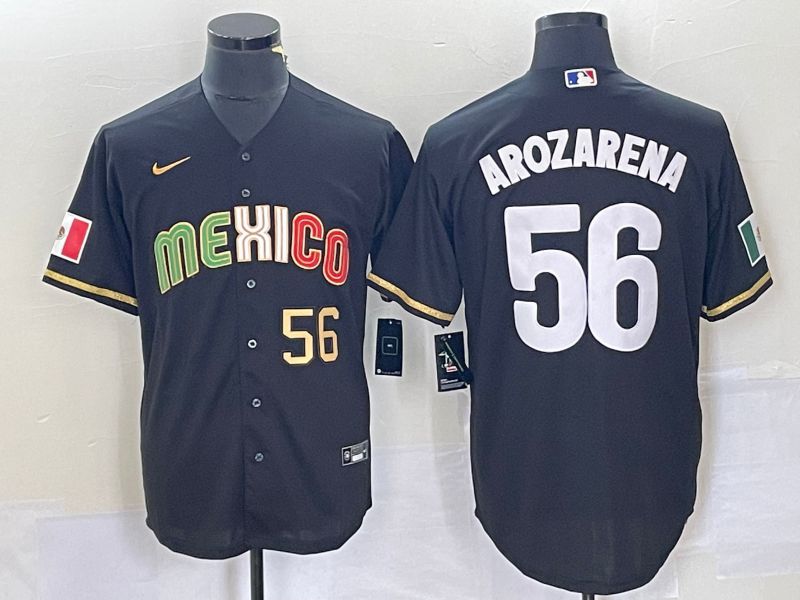 Men 2023 World Cub Mexico 56 Arozarena Black Nike MLB Jersey4